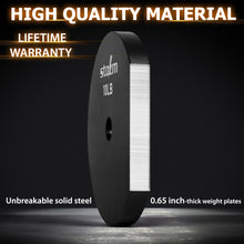Load image into Gallery viewer, STOZM Premium Solid Steel 1-inch Weight Plates - Set of 12 x 5lbs