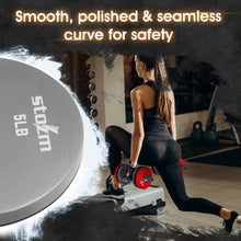 Load image into Gallery viewer, STOZM Premium Solid Steel 1-inch Weight Plates - Set of 12 x 5lbs