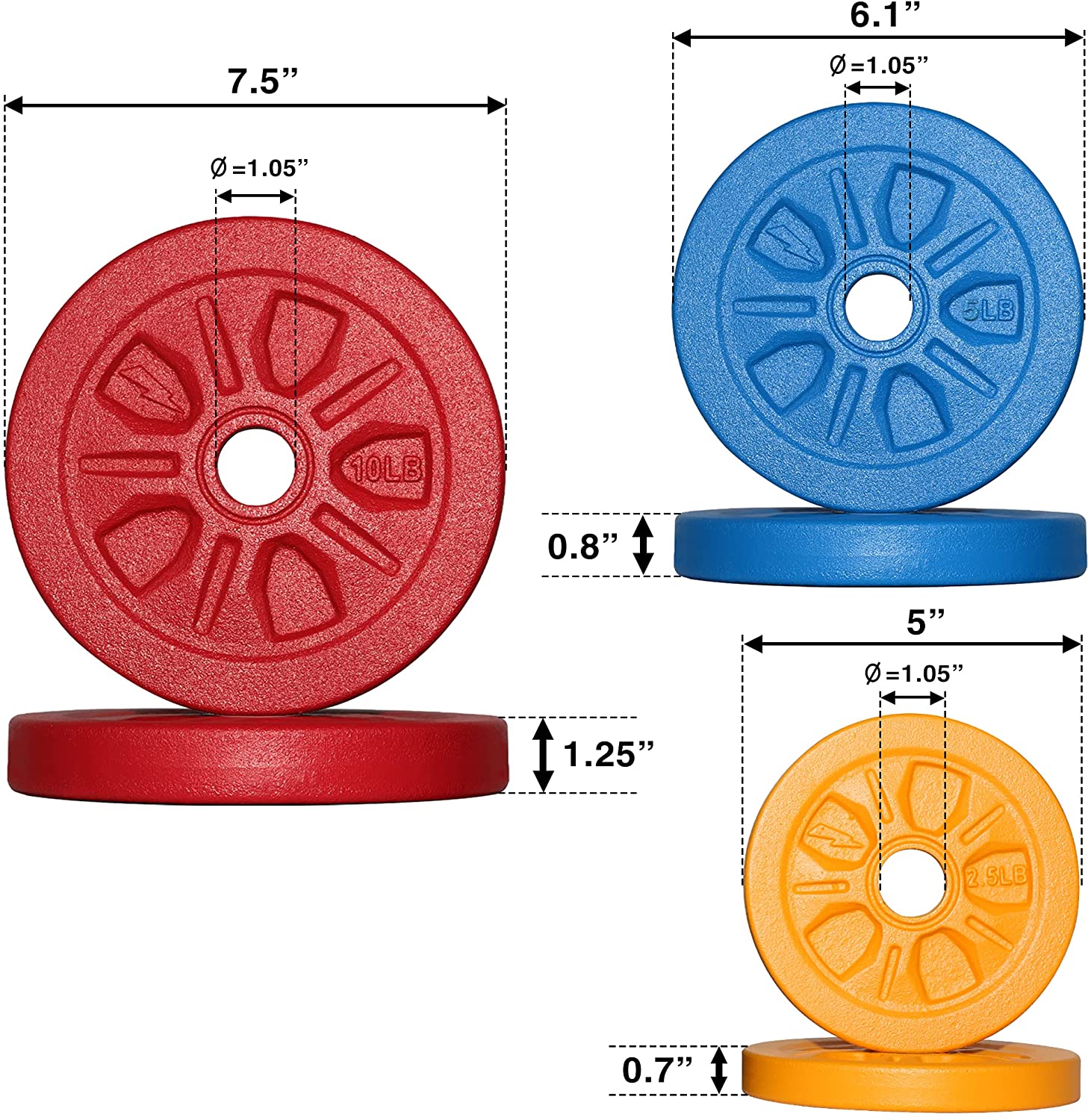 1″ Standard Flat Cast Iron Weight Plate — FROGSHOP