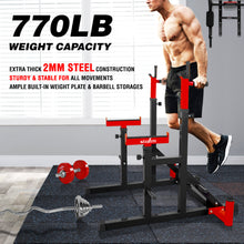 Load image into Gallery viewer, STOZM 14-Gauge Steel Adjustable Squat Rack Stand/Barbell Rack – Max Weight Capacity 770lbs

