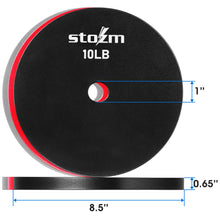 Load image into Gallery viewer, STOZM Premium Solid Steel 1-inch Weight Plates - Set of 12 x 5lbs, Set of  6 x 10lbs

