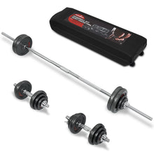 Load image into Gallery viewer, STOZM - 50KG Painting Dumbbell Full Set with Case, Collars, Connectors, Weight Plate, Dumbbell and Bar Bell Options
