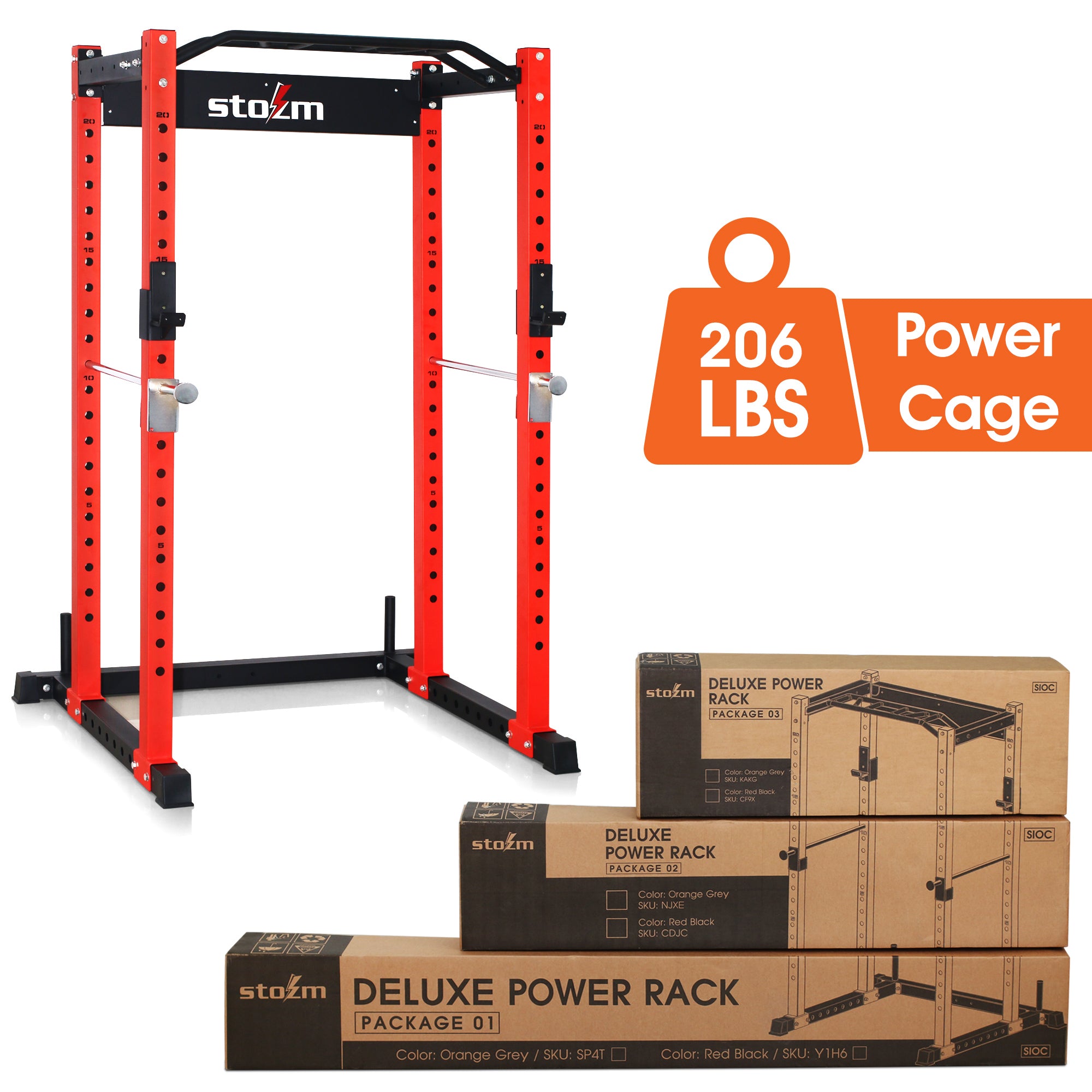 STOZM 3”x3” Multi-Functional Power Cage Rack Supports 1600lbs and LAT